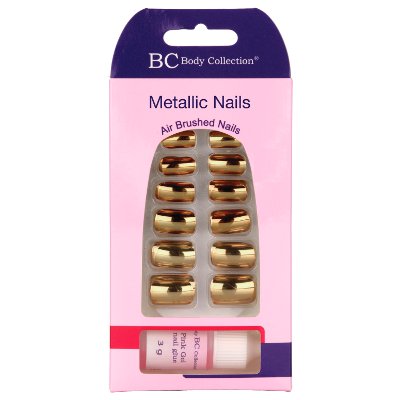Body Collection Metallic Air Brushed Nails With Glue (12 UNITS) Body Collection Metallic Air Brushed Nails With Glue (12 UNITS)