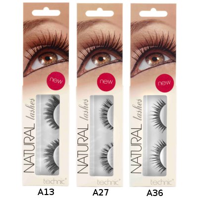 Technic Fancy False Eye Lashes With Adhesive (12 UNITS)