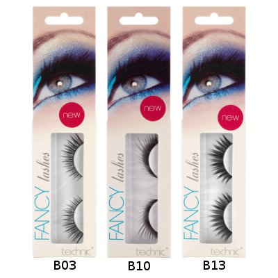 Technic Fancy False Eye Lashes With Adhesive (12 UNITS)