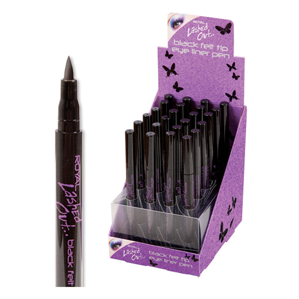 Royal Lashed Out Black Felt Tip Eye Liner Pen (24 UNITS)