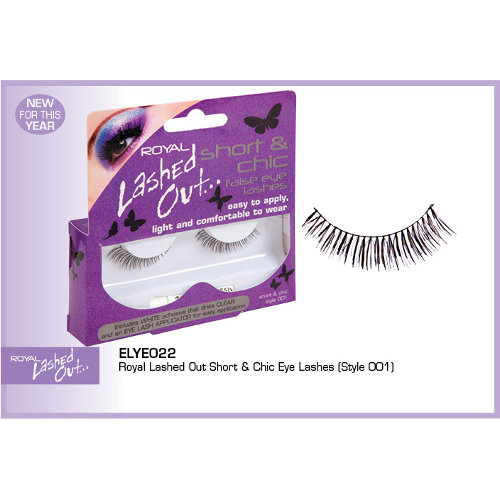 Royal Lashed Out Short & Chic False Eye Lashes + Glue (12 UNITS)