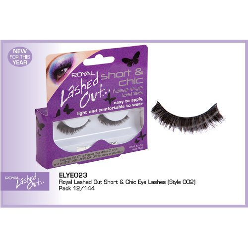 Royal Lashed Out Short & Chic False Eye Lashes + Glue (12 UNITS)
