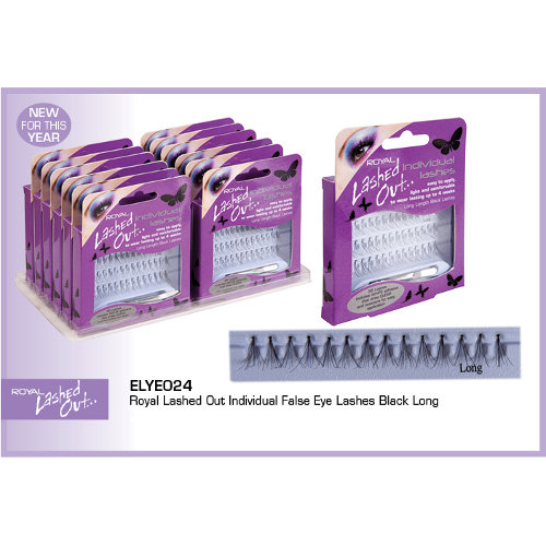 Royal Lashed Out Individual Long Length Black Lashes (12 UNITS) Royal Lashed Out Individual Long Length Black Lashes (12 UNITS)
