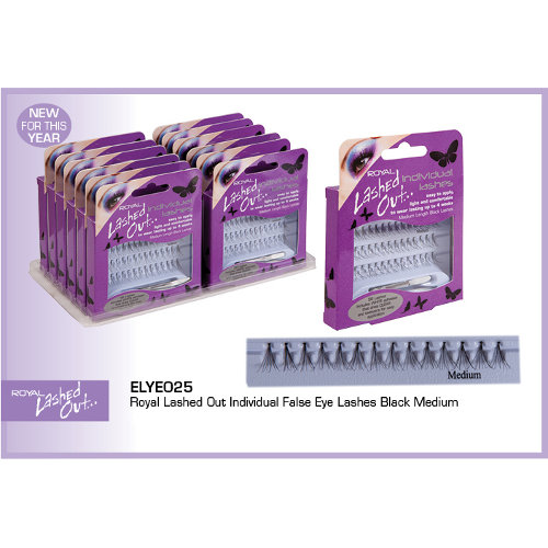 Royal Lashed Out Individual Medium Length Black Lashes (12 UNITS Royal Lashed Out Individual Medium Length Black Lashes (12 UNITS