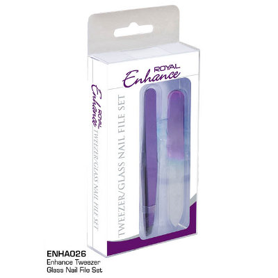 Royal Enhance Tweezer & Glass Nail File Set (12 UNITS)