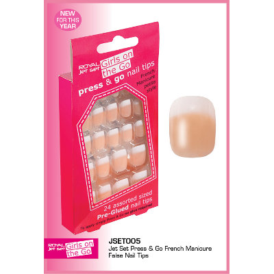 Royal Jet Set Press & Go Nail Tips French Manicure (12 UNITS)