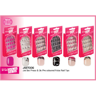 Royal Jet Set Press & Go Nail Tips Assorted Patterns (12 UNITS)
