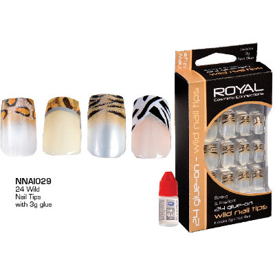 Royal 24 Wild Nail Tips With 3g Nail Glue (12 UNITS)
