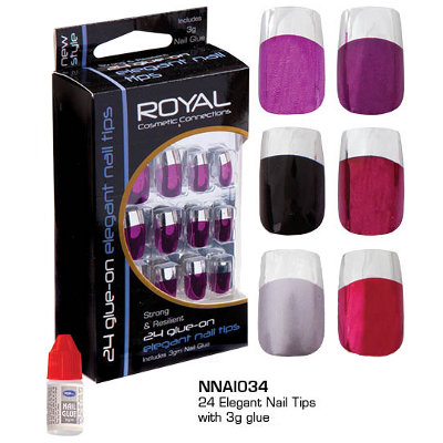Royal 24 Elegant Nail Tips With 3g Nail Glue - v2011 (12 UNITS)