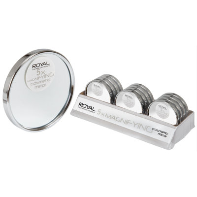 Royal 5x Magnifying Cosmetic Round Purse Mirror (12 UNITS)