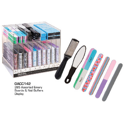 Royal Assorted Emery Boards & Nail Buffer Display (285 UNITS)