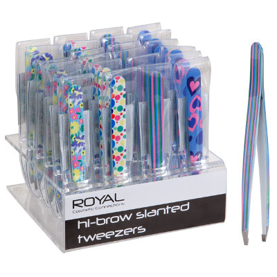 Royal Cosmetic Connections Hi-Brow Slanted Tweezers (24 UNITS)