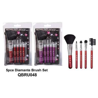 Royal 5pce Diamante Cosmetic Brush Set (12 UNITS)