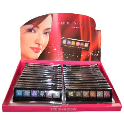 Angel Cosmetics 5pc Glitter Eye Shadow With Mirror (24 UNITS)