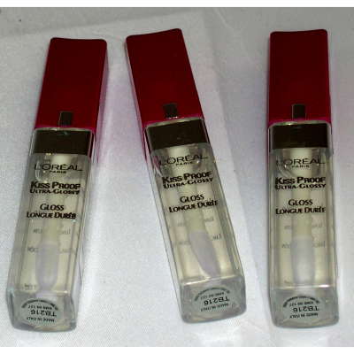 L'Oreal Kiss Proof Ultra Glossy Clear Lip Gloss 7ml (24 UNITS)
