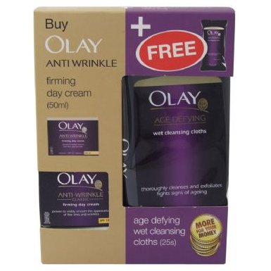 Olay Anti-Wrinkle Firming Day Cream Plus Free Cloths (6 UNITS)