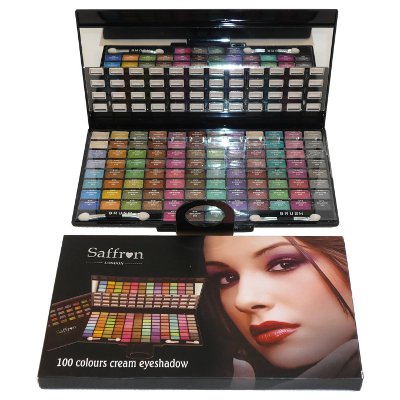 Saffron 100 Colour Cream Eyeshadow With Mirror 50g (6 UNITS)