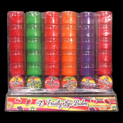 W7 Fruity Lip Balm 6g In Perspex Dispenser Stand (36 UNITS)