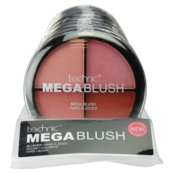 Technic Mega Blush Quad Blusher Compact 20g (10 UNITS) - Click Image to Close