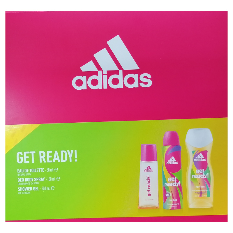 Adidas Get Ready Eu De Toilette+Deo body+Shower gel - (4 UNITS) - Click Image to Close