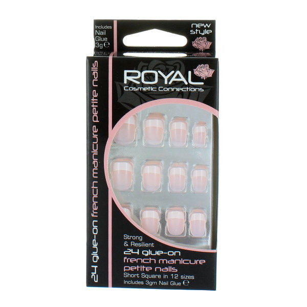 Royal 24 French Manicure Petite Nails Tips BULK (48 UNITS) - Click Image to Close