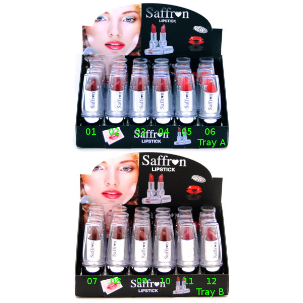 Saffron Lipstick 3.5g - On Trays (24 UNITS) - Click Image to Close